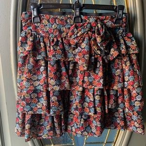 Floral ruffle skirt